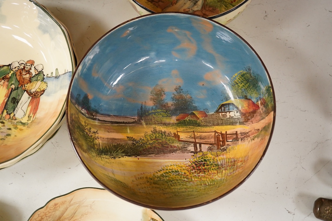 A collection of Royal Doulton Series ware bowls, a tray, cup etc